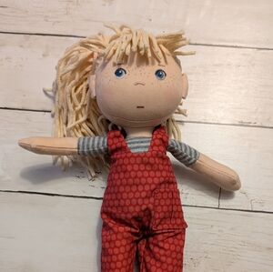 HABA Cassie 12" Soft Doll - Blonde Hair And Removable Clothing - 18mo+